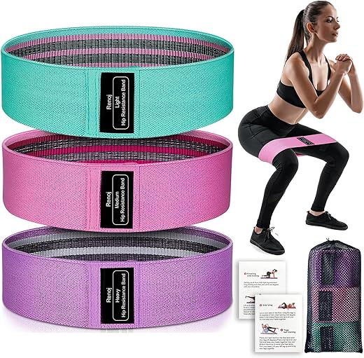 Bandas de resistência, faixas de exercícios para mulheres e homens, 5 conjuntos de faixas elásticas para pernas de bumbum, faixas flexíveis de Pilates