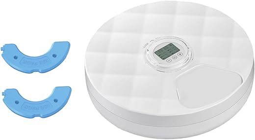 Bothyi Alimentador automático para gatos, dispensador de comida para cães, 6 refeições por dia com 2 bolsas de gelo, estação de alimentação, alimentador