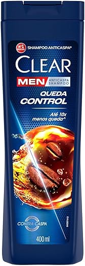 Clear Shampoo Anticaspa Men Queda Control Frasco 400Ml Branco