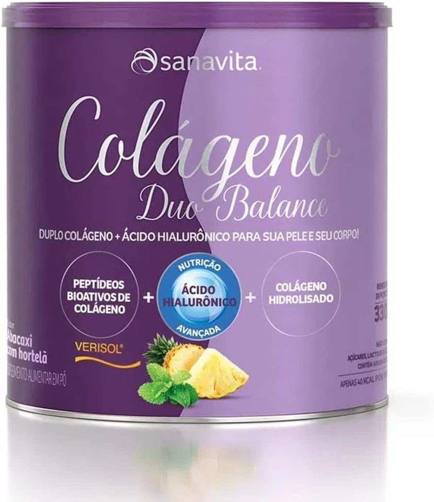 Colágeno Hidrolisado + Verisol Duo Balance Abacaxi com Hortelã - Sanavita