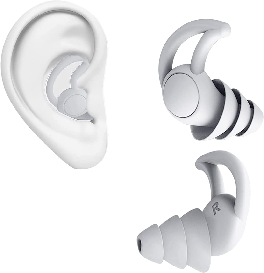 Tampão De Ouvido Protetor Abafador Auditivo Auricular Dormir cor:Branco