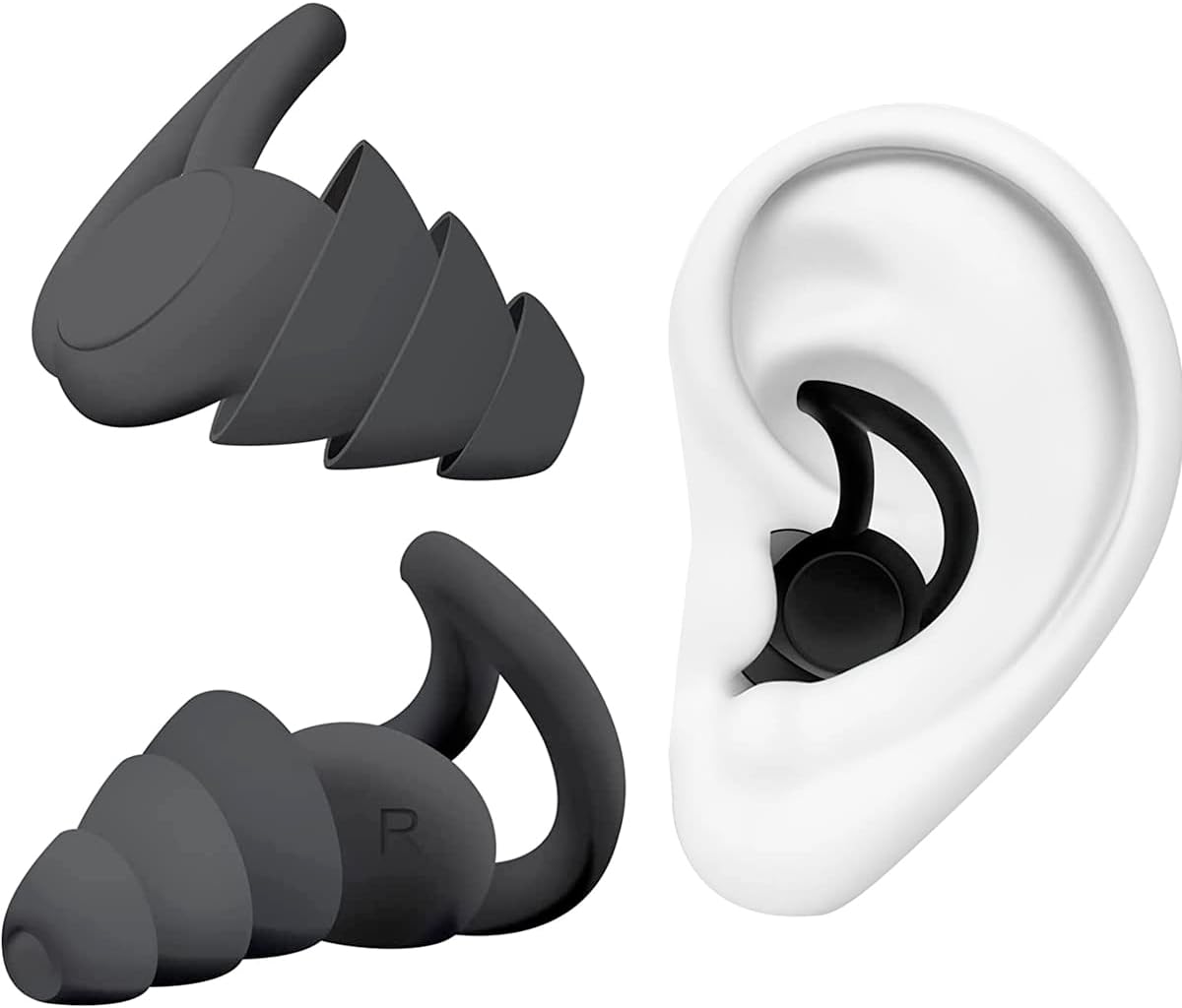 Tampão De Ouvido Protetor Abafador Auditivo Auricular Dormir cor:Preto