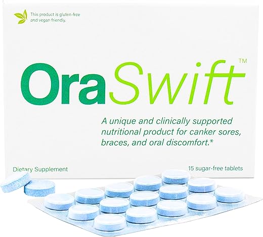 OraSwift Remédio natural para aftas e alívio de aftas na boca | Eficaz para úlceras, herpes labial, boca seca, estomatite, gengivite | Auxilia na cura rápida do revestimento mucoso na boca