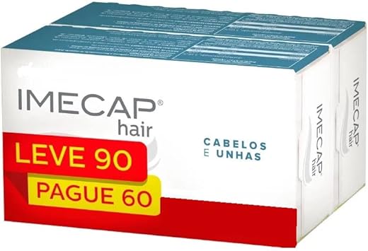 Imecap Hair Kit 90 cápsulas - Vitaminas para Cabelos e Unhas com Biotina