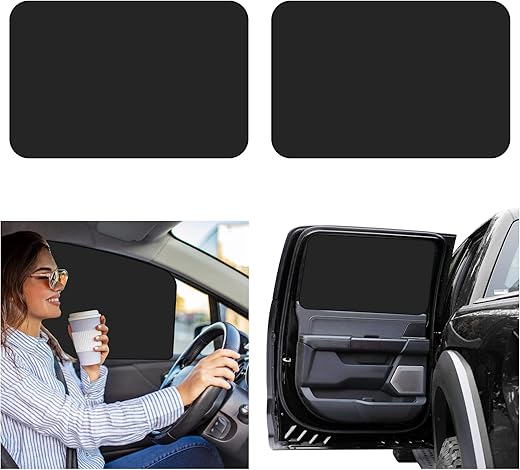2 peças de proteção solar magnética dobrável para janela lateral do carro - blackout completo e protetor solar - Cortinas de privacidade de carro indispensáveis para dormir (janela traseira/2 peças)