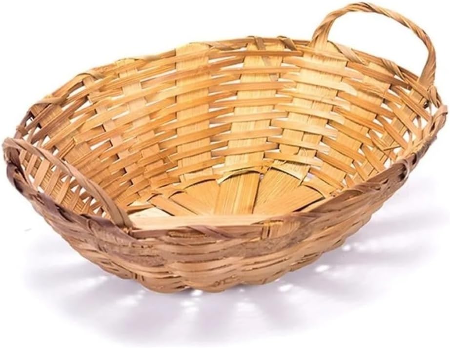 Conjunto de 10 cestas de bambu, grandes, ovais, de 32x24x10, para café da manhã ou lanchonete com pão de chocolate Cestas de vime(cesta)