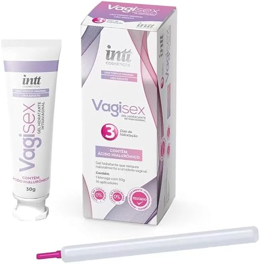 Gel Lubrificante Hidratante Intravaginal Vagisex 30g com Ácido Hialurônico 10 Aplicadores - Restaure e Revitalize Sua Intimidade - intt