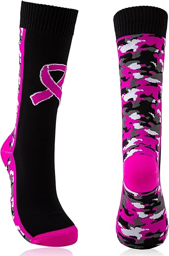 JRAIYBZ Meias atléticas de futebol americano para conscientização do câncer de mama meias rosa acessórios para câncer de mama