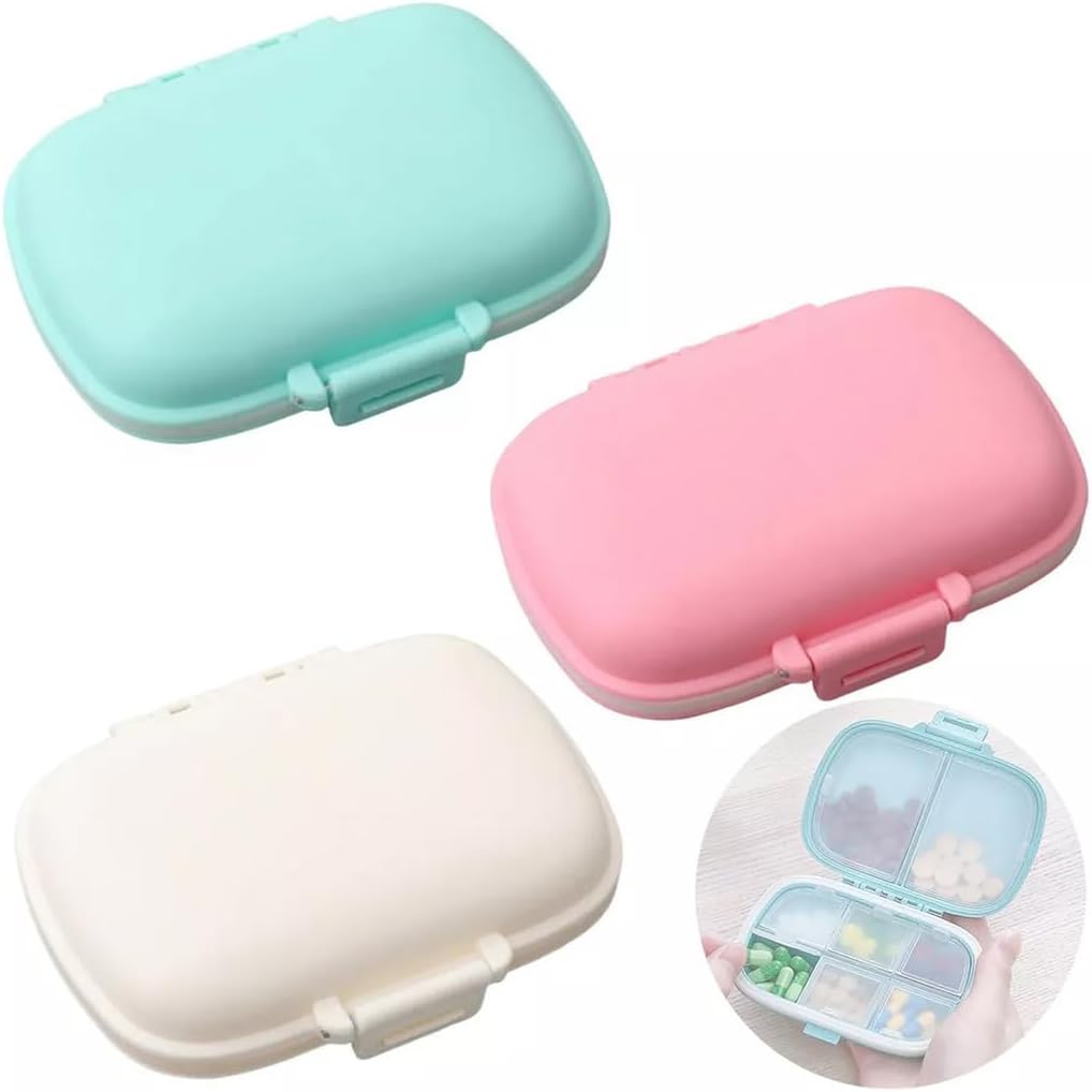 Kit 3 Estojos Porta Comprimidos, Cápsulas e Remédios, Cores Sortidas