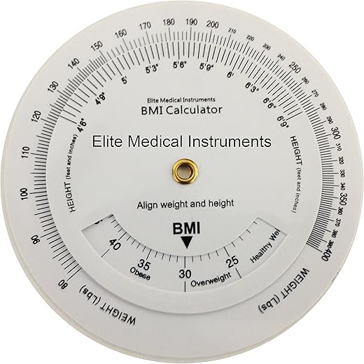 Calculadora de roda EMI BMI Body Mass Index 10,8 cm, lado único, adulto ECB-201