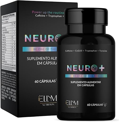 Neuro+ 60 Capsulas ELLYM NUTRITION Nootropicos Multivitaminico Foco Cafeina Magnesio Triptofano Taurina B12 Tirosina