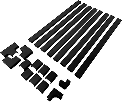 Legrand Wiremold C210SBK Cordmate II Kit de capa de cabo com 20 peças, organizador para parede, comporta até 3 cabos ou cabos, embalagem sustentável, preto (pacote com 1)