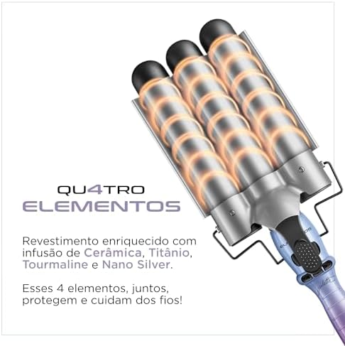  Modelador de Cachos Triondas By Juliette, Mondial, Azul/Rosa, 180W, Bivolt - MCT-JU-03 