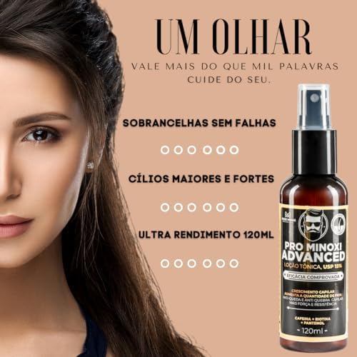  Tônico Pro Minoxi Advanced 120ml Gran Cosmética Produto Crescimento e Antiqueda Capilar Nasce Barba 