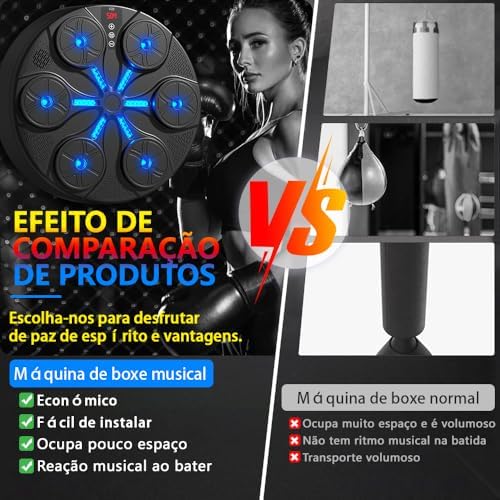  Máquina de Boxe de Música Inteligente, Boxing Machine, Box Machine, Boxe Equipamento, Boxe Treino 