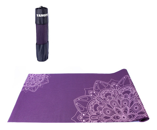 Tapete Yoga Pvc Ecológico 5mm Mat Antiderrapante Mandala Yangfit