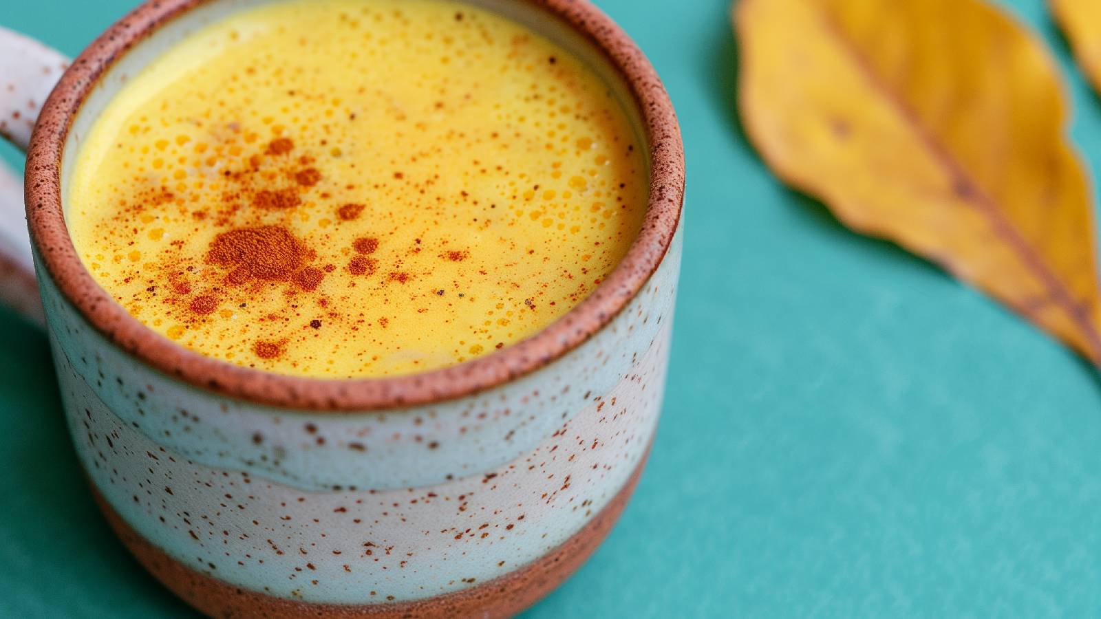 6 bebidas matinais para uma pele brilhante 2 Café com leite de cúrcuma