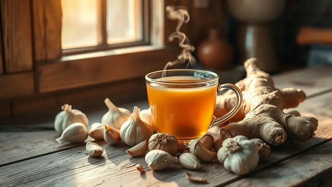 Chá de alho e gengibre Chá de alho e gengibre