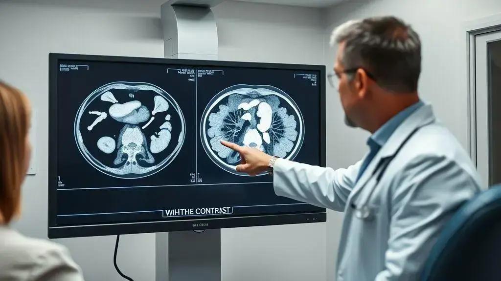 Diferença entre Tomografia com e sem Contraste