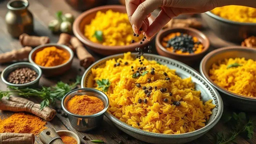 Sugestões de consumo de açafrão com pimenta