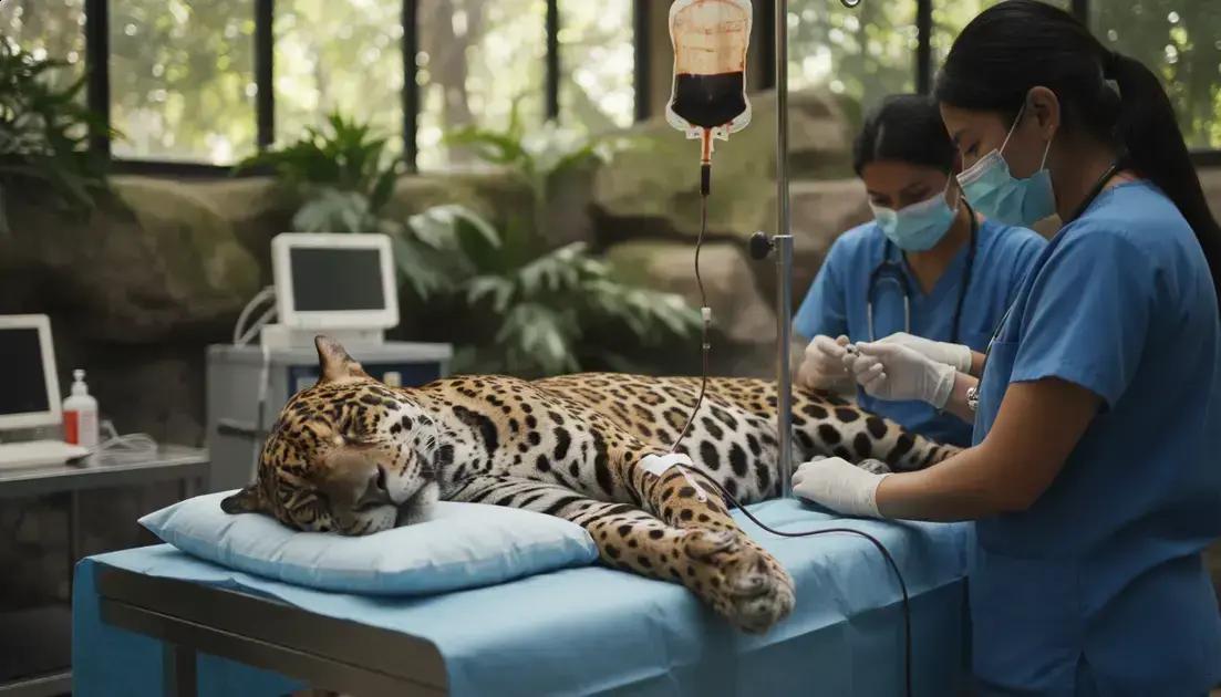 Transfusão de sangue entre onças-pintadas marca um novo avanço na veterinária